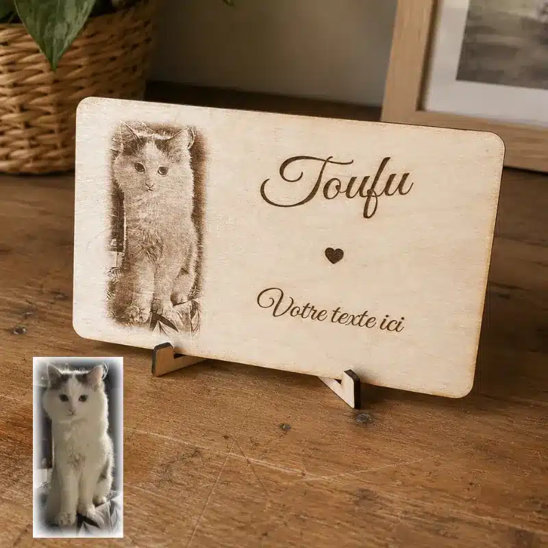 Plaque personnalisée en bois pour animaux